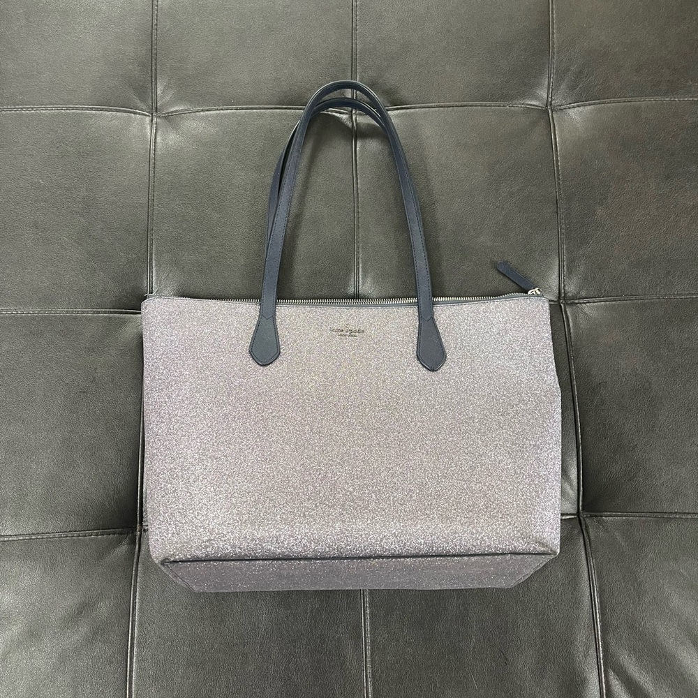 Kate Spade Joeley Large Tinsel Tote Dusk Navy